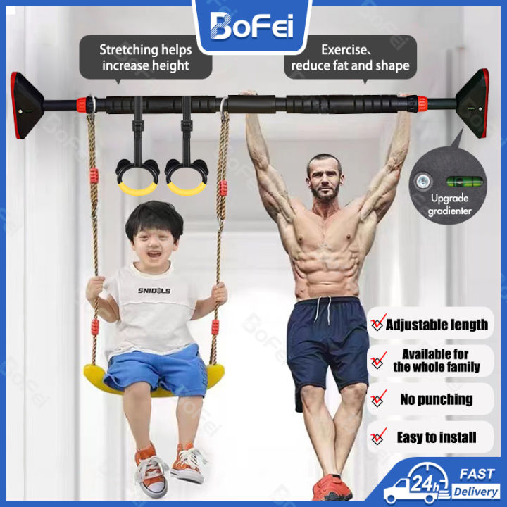 Free Gloves) Upgrade Pull Up Bar Adjustable Door pull up bar Push