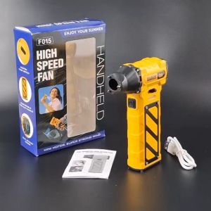 พัดลมเทอร์โบเจ็ทแบบพกพา 110000 รอบ/นาที พัดลมนิรภัยในรถ ทุบกระจกได้ พร้อมมีดในตัว