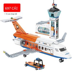 Bộ Đồ Chơi Lắp Ráp 3 Trong 1 City Series - Máy Bay Chở Hàng Trực Thăng & Tháp Điều Khiển Máy Bay - Đồ Chơi Giáo Dục Dành Cho Trẻ Em Quà Tặng Cho Bé Trai