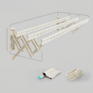 MINGZHI | Side Mounted Folding Telescopic Clothes Drying Rack