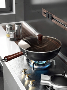 AMERCOOK | Non-stick Uncoated Cooked Iron Frying Pan