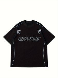 2025 ฤดูร้อนใหม่ Harajuku Street Casual สไตล์ 3D พิมพ์เส้นใยโพลีเอสเตอร์สบายเสื้อยืดผู้ชาย