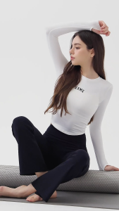XEXYMIX Cotton Like Finger Hole Long Sleeve Atasan Olahraga Wanita - XT4368G