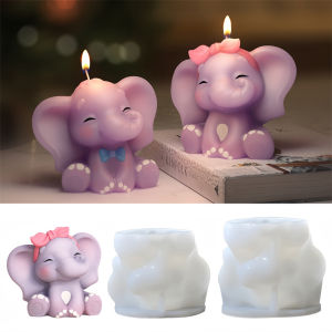 3D Cute Elephant Silicone Candle Mold DIY Creative Animal Soap Casting Candle Making Supplies Plaster Ornament