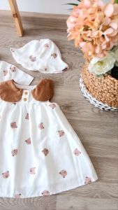 SET COUPLE BOY & GIRL SETELAN ANAK DRESS ANAK KEMEJA ANAK COUPLE MOTIF BEAR