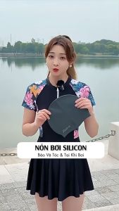 Nón Bơi Cao Cấp 100% Silicon mềm mại co giản tốt chống thấm nước - Mũ Bơi bảo vệ tóc và tai - NB7814