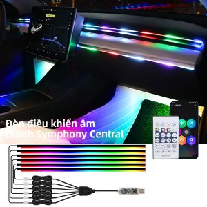 Đèn Khí Quyển Symphony RGB 10 Trong 1 Đầu USB Điều Khiển Từ Xa Bằng Ứng Dụng Dùng Làm Đèn Trang Trí Nội Thất Ô Tô Và Đèn Chân Ghế