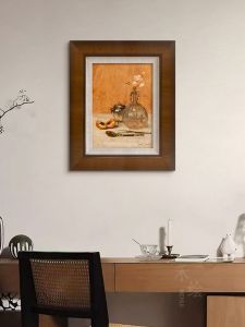 French Floral Mid-Century Modern Decorative Painting Solid Wood Frame Living Room Restaurant Sofa Background Wall Art Static Object Bed Head Painting