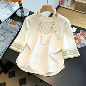 Oriental Chic Short Sleeve Blouse