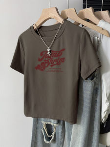 Áo Thun Cotton Tay Ngắn Dáng Ôm Mùa Hè Phong Cách Mỹ Dành Cho Nữ Cỡ Lớn in Họa Tiết Hoạt Hình Cổ Tròn Thường Ngày