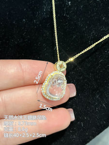 New 2024 Silver Ice Glass Water Foam Jade Necklace for Women Chinese Style Money Xiu Xiu Horse Tail Skirt Accessory