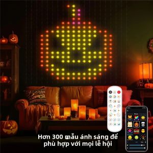 Đèn Rèm LED Thông Minh 400 Đèn LED Họa Tiết Động Điều Khiển Bằng Ứng Dụng & Điều Khiển Từ Xa Sử Dụng Nguồn USB Đèn Dây Tự Lắp Đặt Trang Trí Nhà Cửa