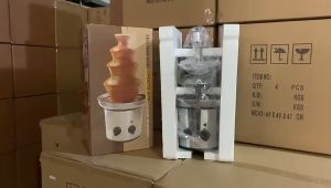 4 Susun Chocolate Fondue Fountain Single Tower Pancuran Cokelat Mancur Air Mesin Pemancur Coklat