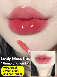 MINSHZEE Crystal Mirror Lip Gloss Cover Lip Lines Nude Lip Glaze Long Lasting Waterproof Non-Stick Lipstick