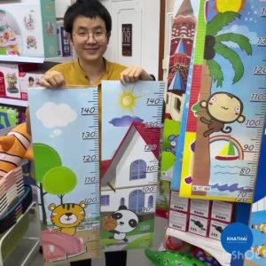 สีสด ทน หนา กันน้ำ วัสดุPP ที่วัดส่วนสูง 70-150 CM คละ 4 ลาย TALL-150