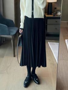 Black A-Line Pleated High Waist Mini Skirt