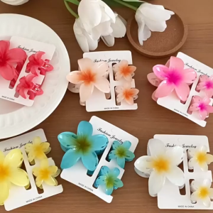 Bayar Di Tempat - Jepit Rambut  Kamboja 3in1 Set Besar Kecil / Jedai Rambut Model Bunga Kamboja