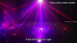 Wuzstar 9 Eyes Wall Mount RG Laser Light DMX512 Plug In Powered Pattern Equipment For Nightclub Wedding Live Concert Party