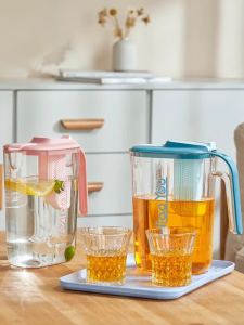 High-Temperature Resistant Large Capacity Cold Water Pot for Fridge Side Door Beverage Barrel Cold Steeping Tea Pot  Style European Design Plastic Material