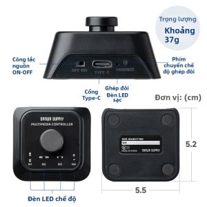 Sanwa Supply | Bàn Phím Điều Khiển Đa Phương Tiện Bluetooth Tự Định Nghĩa cho Video và Sách