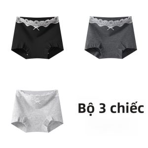 MiiOW | Quần lót ren cotton kháng khuẩn cạp vừa mùa hè 2025 Quần lót nữ dáng chữ A không bó sát quần ngắn thoải mái
