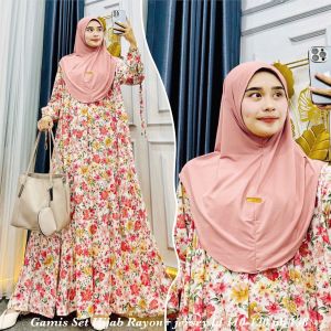 Lavanya Set hijab bergo Rayon Premium Super halus super adem size standar dan jumbo baju muslim baju lebaran 2025