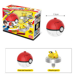 Zhuang Chen | Genuine Pokemon Gyro Toys for Childrens Fantasy Pikachu Charmander Pull Cord Battle Spinning Combat Complete Set Gifts Kids Toy