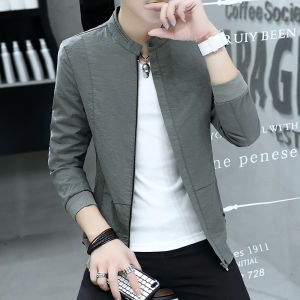 Áo Khoác Nam Mùa Xuân Thu Mỏng Thời Trang Cổ Đứng Màu Trơn Thường Ngày Trẻ Trung Áo Khoác Ngoài Thường Ngày Mùa Xuân Thu