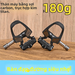 KINAN Bàn Đạp Xe Đạp Hợp Kim Titan 198G Thân Bằng Sợi Carbon Vàng Bàn Đạp Khóa Xe Đạp Đường Bộ Có Dụng Cụ 94x69MM Cho Xe Đạp Mùa Đông