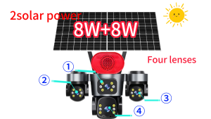 Wistino 8MP 4G Sim Card Dual Solar Panel Network Camera Outdoor Automatic Human Detection Speaker Alarm Hieasy AOV Solar Camera