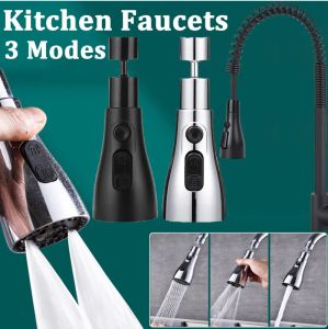 3 Mode Shower Head Kitchen Tap 360° Rotatable Kitchen Flush High-Pressure W/ Faucet Sprayer Tap Replacement Kitchen Button