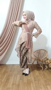 Atasan Kebaya Soraya Brukat Modern Lengan Panjang Elegan Mewah Full Furing Kebaya Wisuda Kekinian
