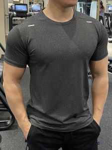 Sportswear Men Workout Clothes Silm Casual Quick Drying Clothes Stretch T-shirt Mens Summer Ice Silk Solid Color Coach Short Sleeve