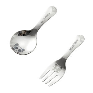 WORTHBUY Outdoor Portable Cutlery Set 304 Stainless Steel Spoon Fork Tableware Set Reusable Mini Short Handle Children Dinnwware