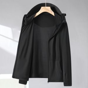 Large Hat Ice Silk UV Protection Clothing Mens plus Size Breathable Fishing New Style Fashionable Summer Jacket Loose Fit