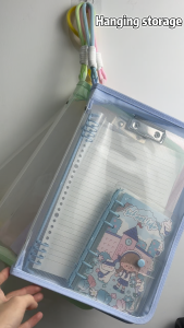 A4 Clear File Pouch Transparent File Bag with Clip Clipboard with Cover File Folder Document Organizer