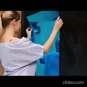 Sticker Cermin Mirror 50x100cm Dinding Reflection Kaca PVC Kotak SL02