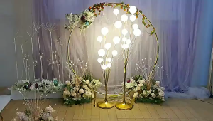 24Pcs/set Wedding Props Luminous Wedding Party Multi Floor Lamp White Ball Road Lead Light For Wedding Stage