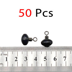 Bộ 50 Hạt Câu Cá Hình Bầu Dục Màu Đen Có Xoay Xoay Chống Va Chạm Đồng Nhựa Kết Nối Cho DIY Lure Rig Làm