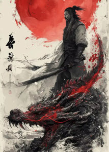 Bandai | Bộ Tranh Sơn Dầu Theo Số Dành Cho Người Lớn Tranh Vẽ Võ Sĩ Samurai Trăng Đỏ Tranh Nghệ Thuật Vải Bố Đền Thờ Nhật Bản Quà Tặng Trang Trí Nhà Cửa Tranh Vẽ Nhân Vật