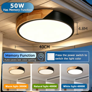CANMEIJIA Ceiling Light With Remote Ceiling Lights Modern Design TriColor Dimmable Led Ceiling Lights Minimalist Design Ceiling Lamp Wood Fixture Ultra-Thin led Ceiling Lights For Living Room Dining Bedroom Corridor