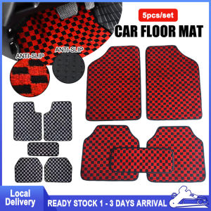 5pcs Universal Car Auto Floor Mats Checkmate Dice Dadu Chess Mat Car Universal Car Floor Mat Carpet Multicolor Fits For Myvi Axia Bezza Wira Saga Persona Civic City Vios X50 X70 Proton Toyota Honda 汽车脚垫