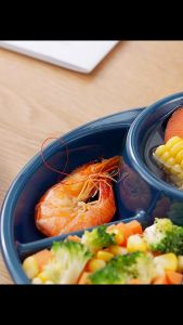 4 Compartment Divided Tray Anti-drop Microwavable Food Grade Kids Food Tray for Breakfast Serving Trays Great for SnacksLunchDinner