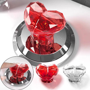 YESPERY New Heart Shape Toilet Flushing Presser Love Toilet Press Button Bathroom Water Tank Buttons Push Switch Home Decor Nail Protector