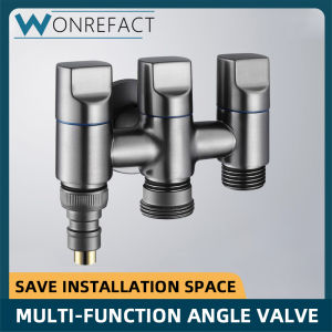 Brass stainless steel angle valve Control single-cold multi-function faucet connection accessories One in two out three-way
