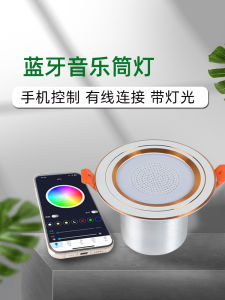 Bluetooth Music Speaker Integrated Ceiling Light Bedroom Living Room Mobile Control Home Audio System round Shape Speaker