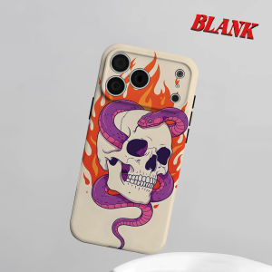 Skull Snake Flame Phone Case for iPhone 18 17 16 15 14 13 12 11 Air Pro Max Plus Double-layer Cover