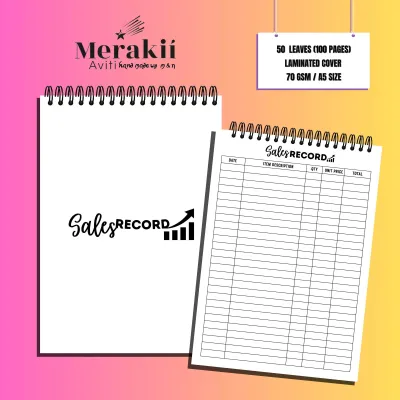 SALES RECORD NOTEBOOK | A5 | 50 LEAVES