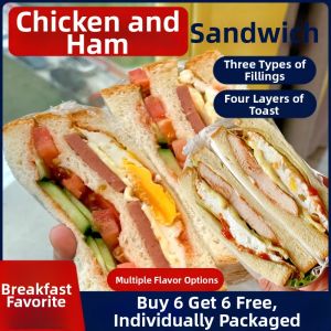 Chicken Ham Sandwich Bread Ready-to-Eat Breakfast Snack