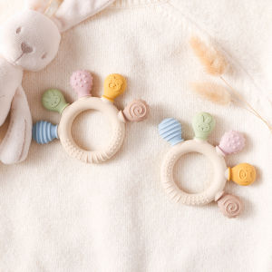 Soft Silicone Baby Teether – Cartoon Shape Rich Biting Points Rounded Corners Finger Shape Awareness High-Temp Sterilizable